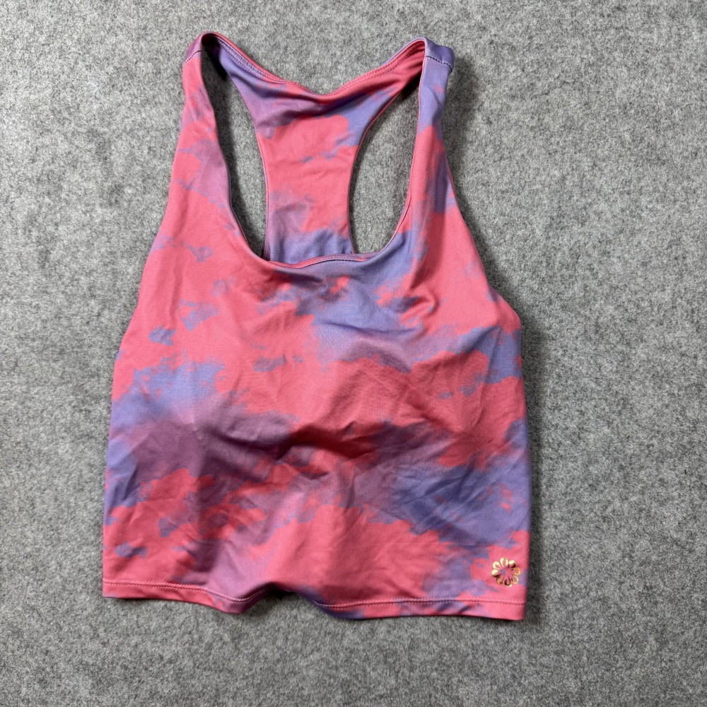 Pro Player Womens Racerback Tank Top Small Pink Purple Tie Dye Wicking Fabric